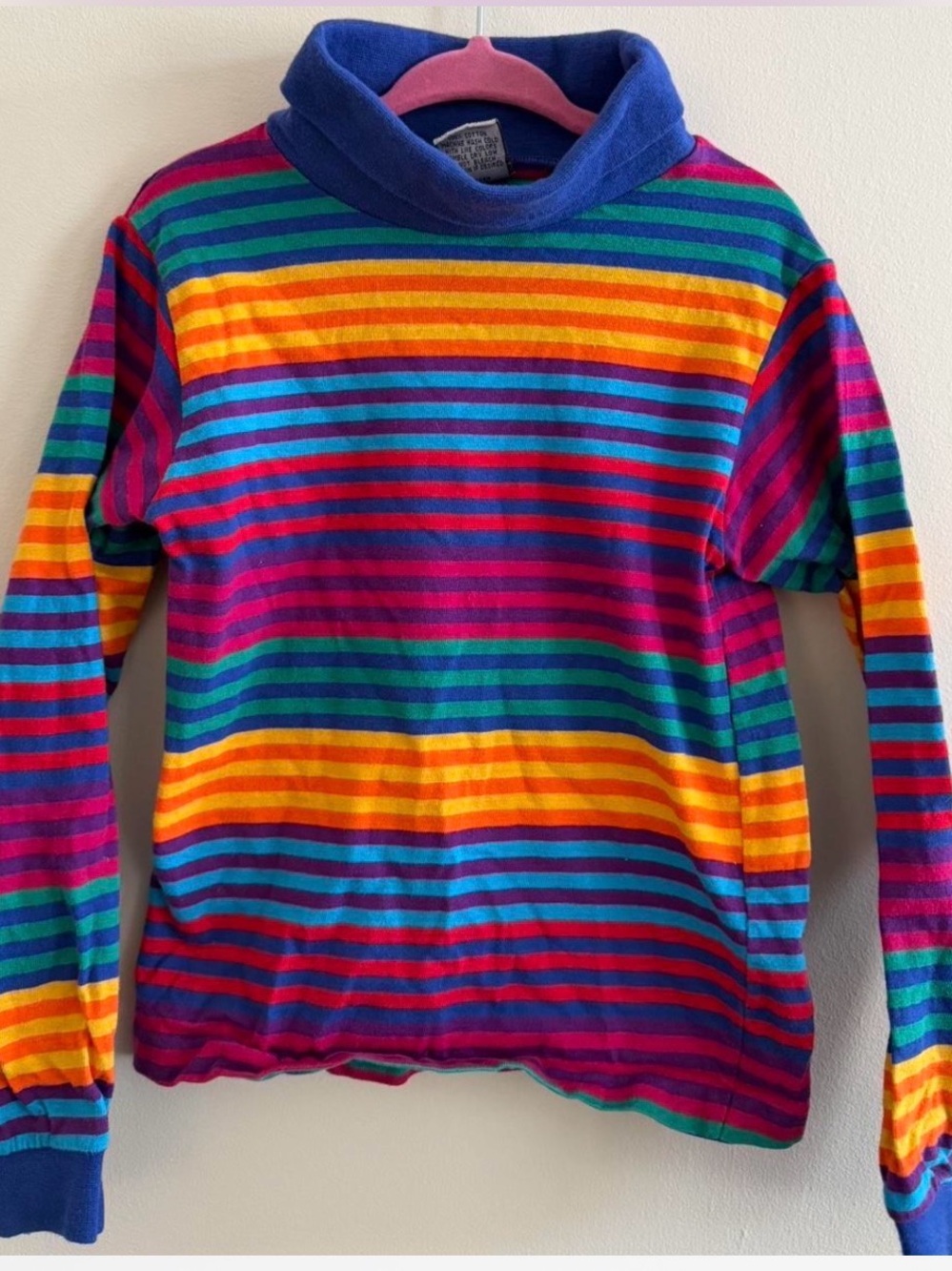 Kids Rainbow Stripe Long-Sleeve Top - Blue Collar